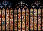 Northern Windows  I took pictures of each of the Windows along the northern wall of the Nave of the Kolner Dom in Cologne (Koln) Germany.  I then used photoshop to stutch the pictures together to recreate the Southern wall with it&#39;s beautiful stain glass windows.